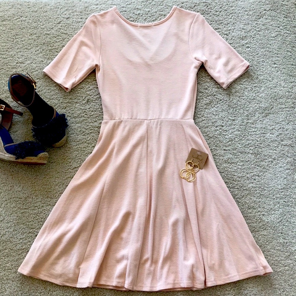 Peach/Blush Color Skater Dress - Picture 3 of 8